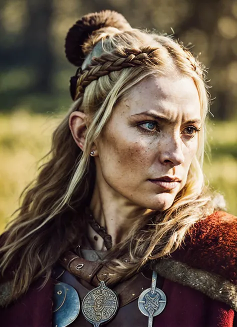 A stunning intricate full color portrait of (sks woman:1) as (viking warrior), (barbarian), epic character composition, by ilya kuvshinov, alessio albi, nina masic, sharp focus, natural lighting, subsurface scattering, f2, 35mm, film grain, <lora:locon_nanavisitor_v1_from_v1_64_32:1.25>