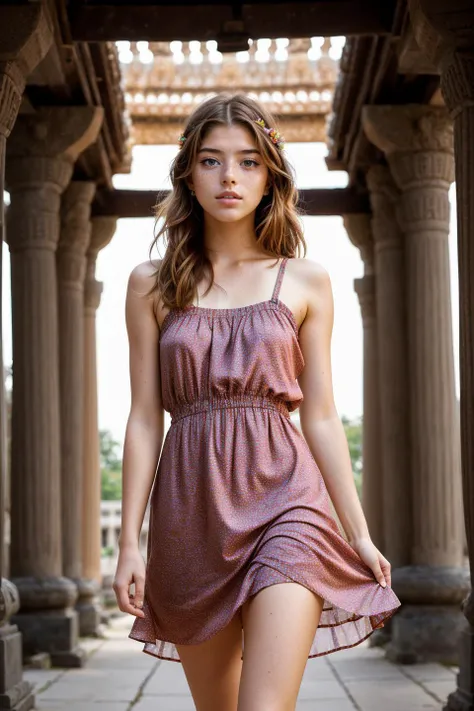 brown girl with dress red and coily hair