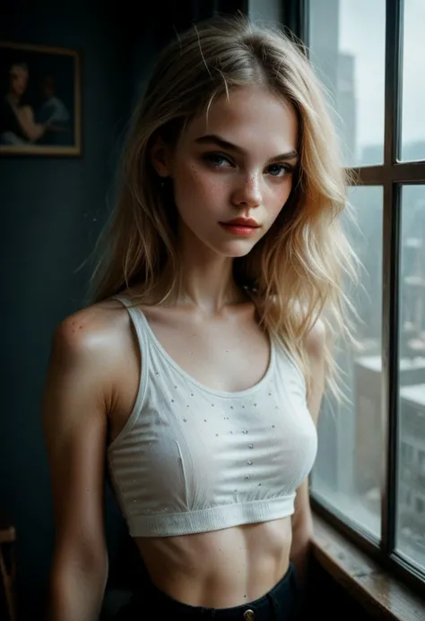 score_9, score_8_up, score_7_up, score_7, score_6_up, 1girl, supermodel, , intricate details,(highly-detailed face, scandinavian) , artistic photorealism, smooth, great masterwork intricate details, ,artistic photorealism , smooth, great masterworkartistic, skinny 18yo girl, freckles, (mini fake breasts), very skinny, luxurious long blonde hair, innocent,
through the window:1.3)bad-picture-chill-75v, negative_hand, Beuty , round breasts, 1dk,, realistic
(low waist baggy pant, crop top:1.3)