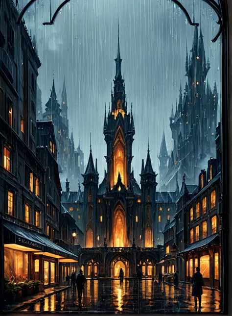 score_9,score_8_up,score_7_up,a fantasy city built within a vast cave,sleek glass buildings,elegant walkways between towers,illustration,raining,dark and moody lighting,digital art,oil painting,fantasy,8 k,trending on artstation,detailed,