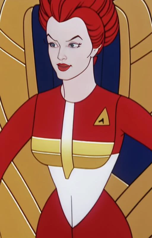 <lora:starTrekUniforms_v1:1> bokeh, A stunning intricate full color portrait photo of Ariel Winter, wearing a (strtrk uniform), interior ship background, (sitting in the captain chair on the spaceship), epic character composition in star trek world, by ilya kuvshinov, alessio albi, nina masic, sharp focus, natural lighting, subsurface scattering, f2, 35mm