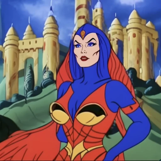 (filmation motu style), ((Castle Grayskull)) (castle in background_1.25)