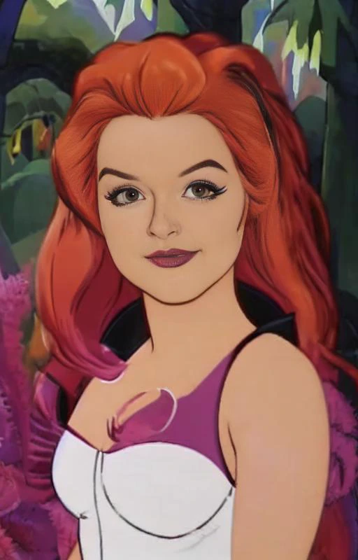 <lora:arielWinterLora_v1:1> award winning masterpiece illustration of ariel Winter, filmation motu style, trending on artstation, highly detailed