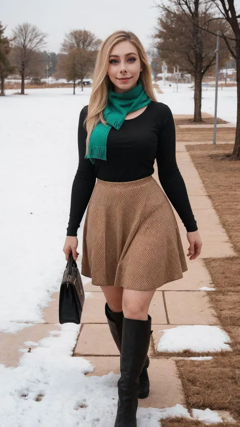 epiCPhoto, (MilschbaumV2TI:0.9), <lora:MSC:1>, blonde_hair, long_hair, wavy_hair, green_eyes,
shy_smile, knit_dress_shirt, checkered skirt, red scarf, snow heeled boot,
<lora:breastsizeslideroffset:0.5>, <lora:microwaist_4_z:0.6>