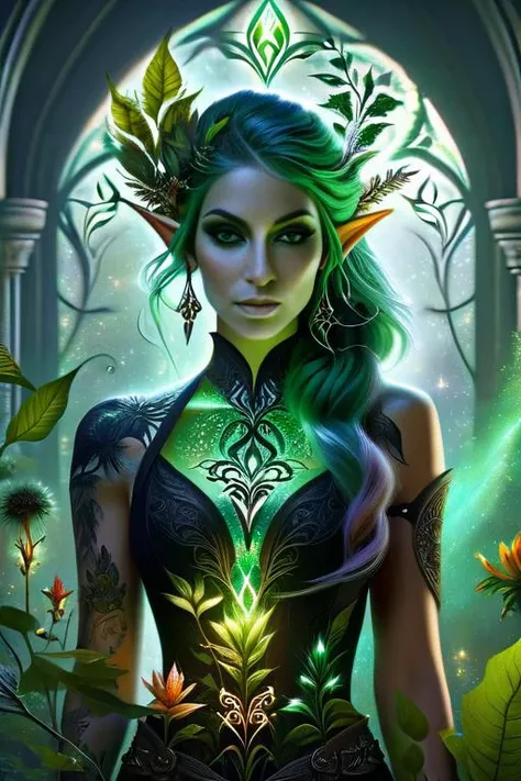 DonMM4g1cXL, summoning nature magic, <lora:Bio-Luminescence:0.8> bioluminescent, glowing <lora:DonMM4g1cXL_v1.2:1>