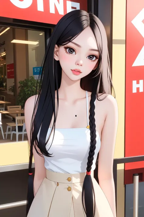 DV_Moo_Vicious, 1girl, dressed, upper body, <lora:flat2:0.3>