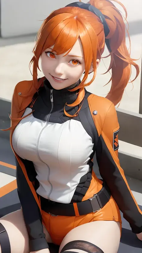 (masterpiece:1.2), (best quality:1.2), (ultra highres:1.2) ,(8k resolution:1.2), (portrait:1.5),(sweet smile: 1.2),
sci-fi,girls frontline,near future,doomsday survival,
1 woman,orange hair tied ponytail , orange eyes ,
<lora:KaalaV2:0.35>,Kaala,<lora:japaneseDollLikenessv15:0.35>
