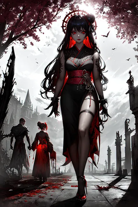 (((best quality))), (((ultra detailed))), (((masterpiece))), illustration,(The dark red blood cloud floats in the air,the red bat,blood magic),1girl,sex, perfect face,One of her hands waved a whip, volumetric lighting,sexy girl wowdk,crazy smile,red blood rain, crow,graveyard, fantasy, underground castle, ((muted colors, night, darkness)), makeup, mascara,translucent Skin, HALFTONE,cloud,LIGHT_PARTICLES,eldenring\(malenia\), 1girl, winged helmet, red cape, (malenia_blade:1.3), covered eyes, blood,red hair,(cursed_left_arm:1.3), <lora:DW:0.7>,, pug, (dark, horror, scary:1.2),(creepy, eerie, spooky:1.2),(surreal, dreamlike:1.1),(monster, creature, alien:1.2),(blood, gore, violence:1.1),(fog, mist, haze:1.0),(ghost, spirit, apparition:1.2),(skull, bone, skeleton:1.1),(tattoo, body art:1.0),(piercing, nose ring, lip ring:1.0),(hairstyle, color, wavy, curly:1.0),(goth, punk, emo:1.1),(jewelry, necklace, bracelet:1.0),(dark makeup, eyeliner, lipstick:1.1),(knife, weapon, sharp:1.1),(broken, shattered, cracked:1.2),(abstract, geometric, patterned:1.0),(shadow, silhouette, backlight:1.1),(glimmer, shine, sparkle:1.0)., milf, adult, 30 years old, ((masterpiece,best quality)),2girls, black kimono, black legwear, black ribbon, black hair, cherry blossoms, day, flower, hair bun, hair ribbon, japanese clothes, kimono, long hair, looking at viewer, looking back, multiple girls, obi, outdoors, red eyes, red hair, ribbon, high heels, single hair bun, stairs, standing, statue, torii, tree, white kimono, yellow eyes, full body, masterpiece, hyperdetailed, best quality, ultra-detailed, lens flare, glare, colorful flower, loraeyes, photoreal, backlighting, girl, translucent skin, subsurface scatter, supermodel, slender, taken off clothes, undressing, black longhair