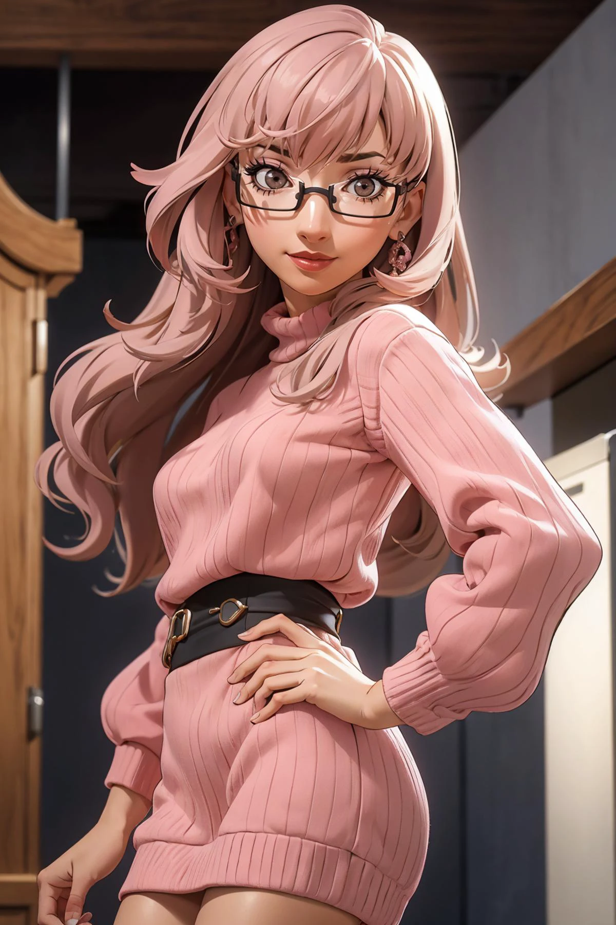 <lora:CKatherine:0.8> CKatherine, a woman in a pink sweater dress posing for a picture , a character portrait, dau-al-set, glasses,
masterpiece, best quality, intricate detail
<lora:add_sharpness:1.0><lora:add_sharpness:1.0>