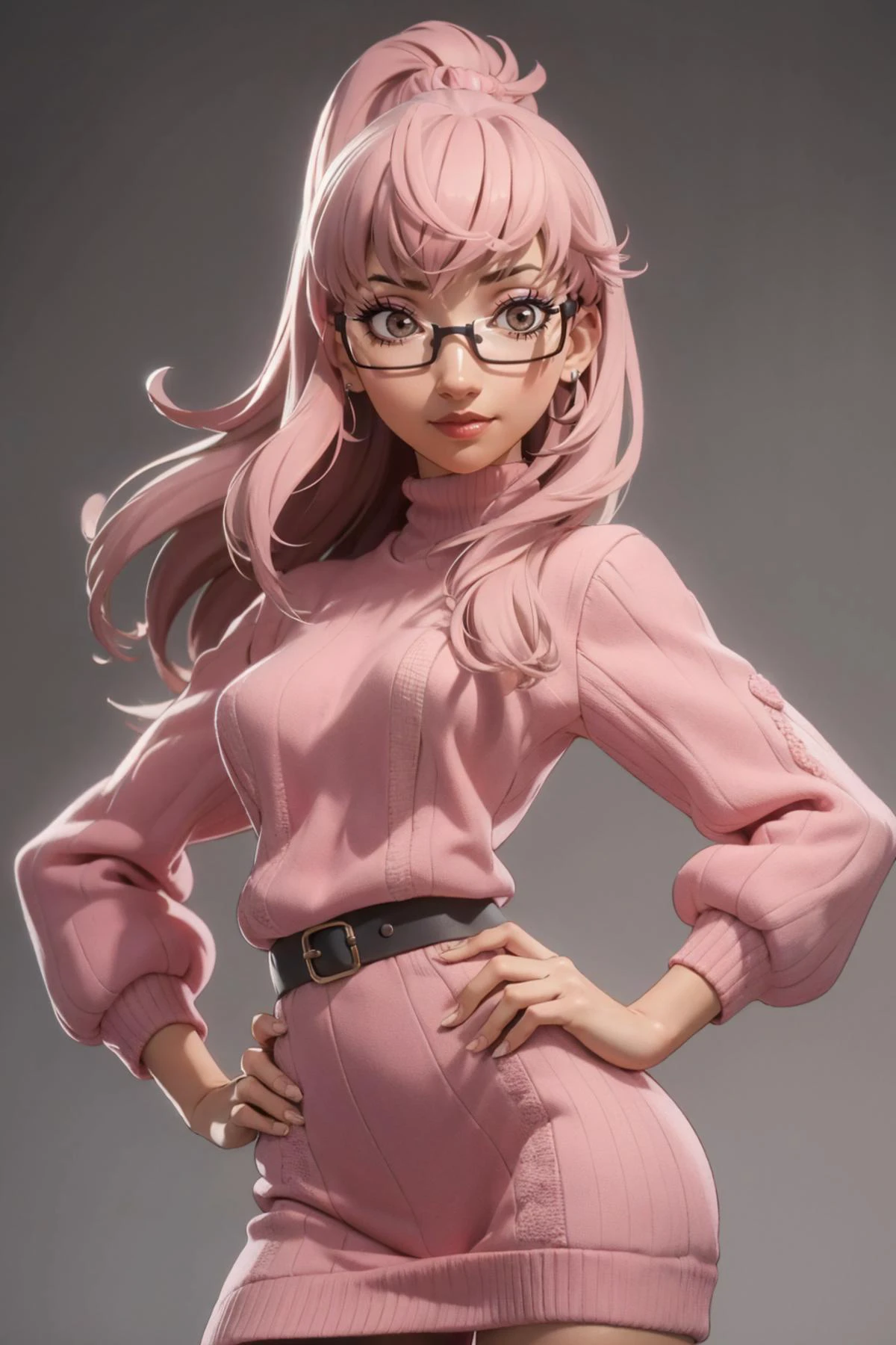 <lora:CKatherine:0.8> CKatherine, a woman in a pink sweater dress posing for a picture with her hands on her hips, a character portrait, dau-al-set, glasses,
masterpiece, best quality, intricate detail
<lora:add_sharpness:1.0><lora:add_sharpness:1.0>