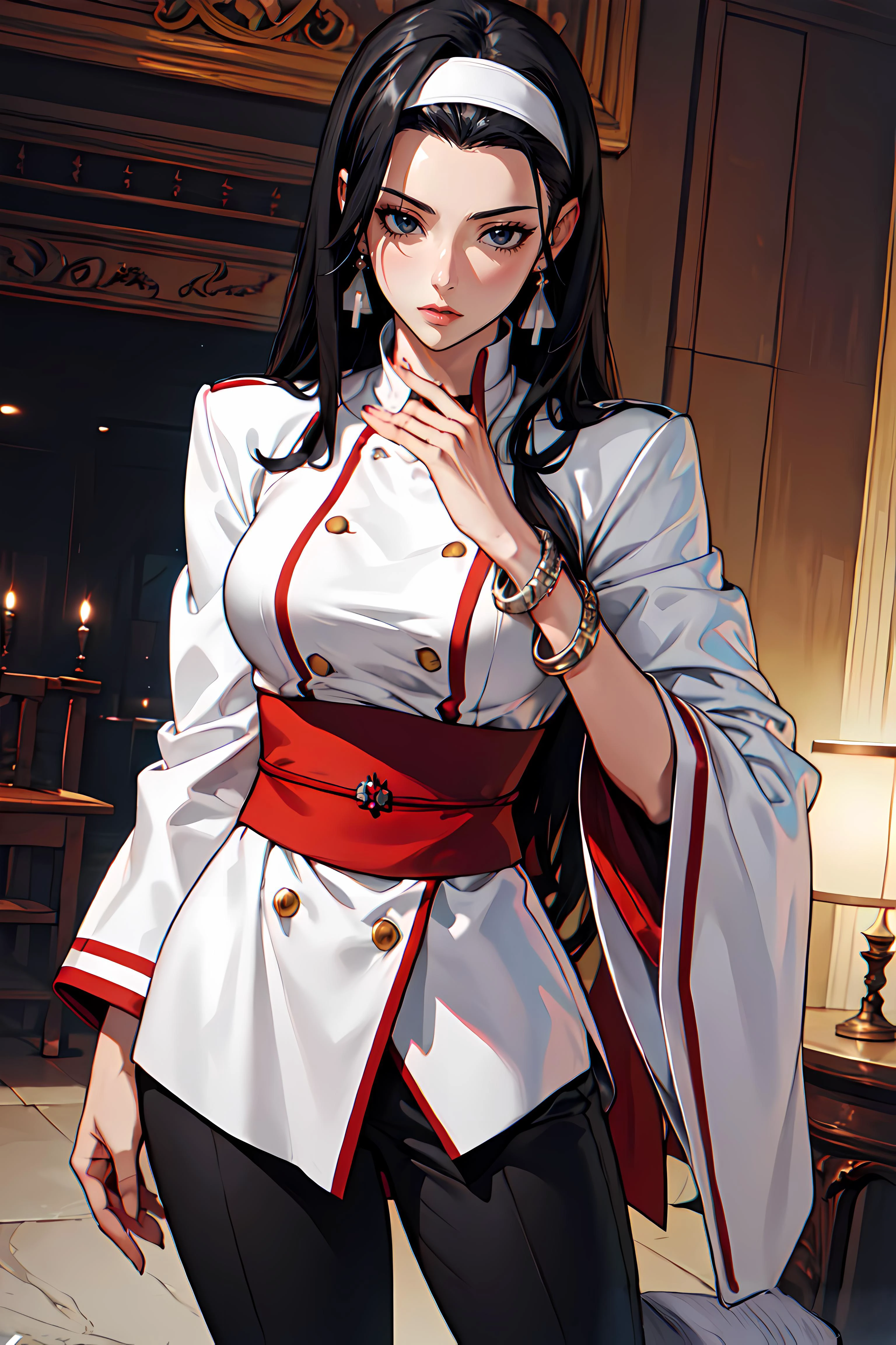anime artwork anime artwork masterpiece,best quality,photorealistic, unreal engine, ultra res, extremely detailed,
1girl, big breasts, waist, slender, (muscular:0.9)
<lora:hews style by goofy ai:0.4> <lora:cutesexyrobutts_v2:0.1>
<lora:puuzaki-puuna-lora-v1:0.1>
<lora:Round_Breasts_V7:0.4>ROUND BREASTS,medium BREASTS
black eyes
<lora:chizuru:0.7>CHIZURUMS, HAIRBAND, JEWELRY, EARRINGS, WIDE SLEEVES, LONG SLEEVES, BUTTONS, HIGH HEELS, SASH, BRACELET, BLACK PANTS
photo fame, key visual,
cowboy shot . anime style, key visual, vibrant, studio anime, highly detailed