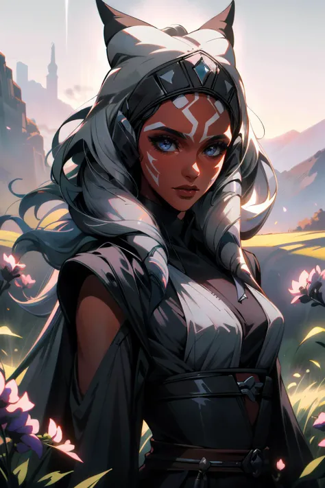 ((ultra detailed, masterpiece, absurdres))
StarWAhsoka, 1girl, dark skin, white facial mark, lavender field, midday, bright and vibrant with a sea of purple blooms elegant, highly detailed, digital painting, artstation, concept art, smooth, sharp focus, illustration, art by wlop, mars ravelo and greg rutkowski
<lora:StarWAhsoka:0.9>