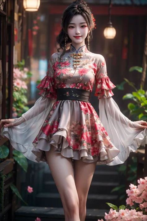 masterpiece, depth of field, soft lighting, masterpiece, best quality, intricate, (lens flare:0.7), (bloom:0.7), particle effects, raytracing, tone mapped, highly detailed,
a 16yo girl, <lora:NewChineseStyleSuit_v1:0.8>,grey dress,out door,acient chinese building,floating petal,light smile, <lora:add_detail:0.5> full body,detailed face,