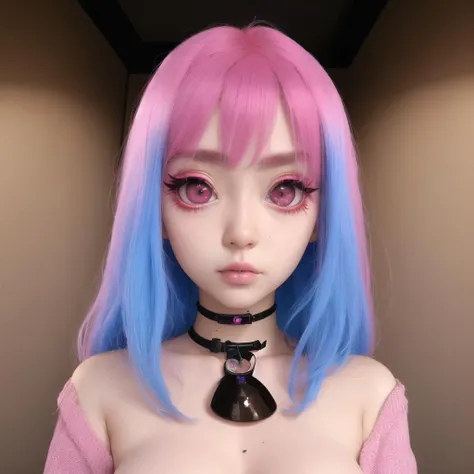beautiful, absurdres, photo, instagram, tiktok, e-girl, japanese, pink hair, cosplayer, glossy, colored contacts, brown eyes, big eyes