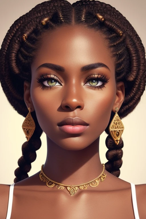 analog style, realistic, award-winning photo,(symmetric highly detailed eyes, fantastic eyes, intricate eyes:1.1), detailed background, full body, wide angle, beautiful 20 year old girl, African American, dark skin, lanky, dutch fishtail braid, flat chest, tiktok, instagram