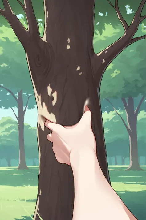 score_9, source_anime, score_7_up, (no humans, tree), <lora:sppovCheekGrabbingmemeXLPony:1> povcheekgrabbing, povthighgrabbing, povtummygrabbing