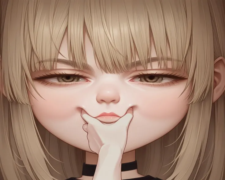 score_9, source_anime, BREAK, (grabbing eyes:1.3), eyes hidden with hands, (huge face:1.3), pov, tiny hand, funny, meme, (close up:1), (size difference:1), girl face, hair, nose, neck, <lora:sppovCheekGrabbingmemeXLPony:0.6>