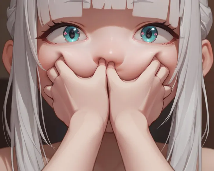 score_9, score_8_up, score_7_up, score_6_up, source_anime, BREAK, (grabbing pupil:1.3), hands covering eyes, (huge face:1.3), pov, tiny hand, funny, meme, (close up:1), (size difference:1.3), girl face, <lora:sppovCheekGrabbingmemeXLPony:0.8>