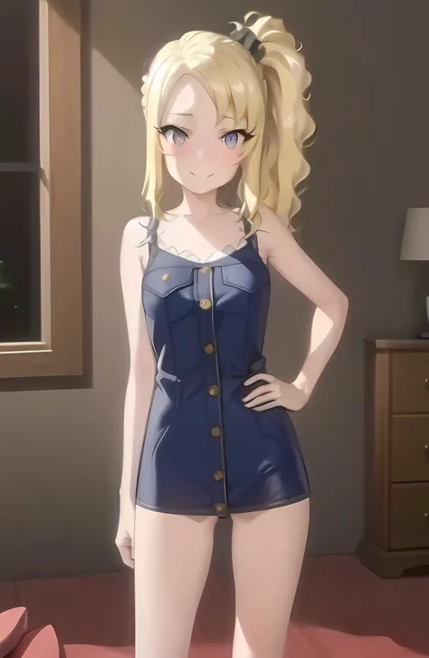 masterpiece, high quality, best quality, high resolution, 4k, high definition, beautiful lighting,highly detailed face, well drawn hands, well drawn legs,well drawn feet,well drawn eyes,1girl,nodoka, side ponytail,blonde hair, scrunchie,face only, face pov,blue eye,smiling,face close,hands on hips,(((standing))),<lora:nodoka-01:1>,upper body only, sleeping on bed,big boobs, big ass,naked,shy smile, embarrassed, cowring, red lines under eyes