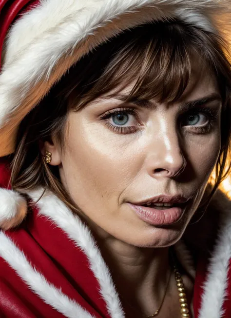 RAW photo of agnieszkadygant-ti, natural lighting, 8k uhd, dslr, high quality, film grain, Fujifilm XT3, <lora:add_detail:0.7>, by Jimmy Nelson, christmas theme