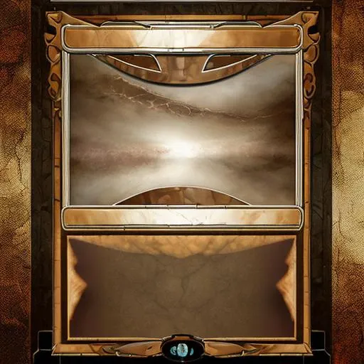 a blank trading card, earth brown, painting style,, with a title box, a picture frame and a text box with a magic scroll texture, intense and rich earth brown color <lora:bct-render3:0.9>