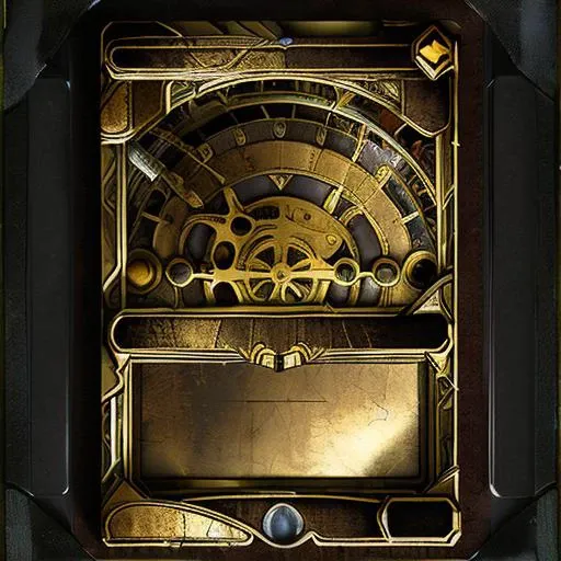 bct2, brown and gold colour, (worst quality, best quality, masterpiece:1.5), card that looks like an airship control panel, , black background, steampunk style, plain card style <lora:bct2_basic:3.0>