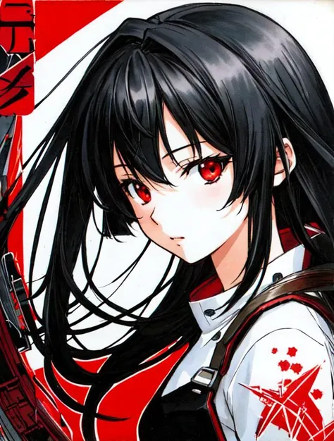 1girl, black hair, cross scar, eyelashes, greyscale, long hair, looking at viewer, [parted lips|smile], (red eyes:1.2)
abstract red and black background, red and black theme, (red monochrome:1.2), sketch, Sketch, Manga Sketch, Pencil drawing, Manga, Manga style, Line art, vector art, red-monochromatic, by katsuhiro otomo and masamune shirow and studio ghilibi and yukito kishiro
