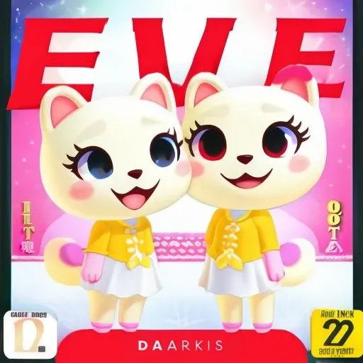 female, feminine, animal,  cute, chibi, <lora:aca:0.9>,   <lora:evil_dvd_cover_1.1:1>, dvd cover, red logo, evil letters