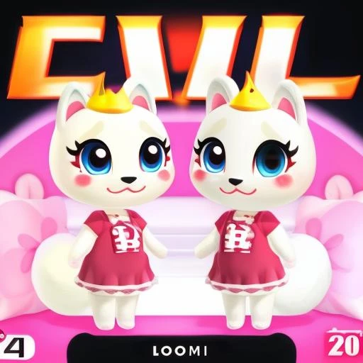female, feminine, animal, cute, chibi, <lora:aca:0.9>, <lora:evil_dvd_cover_1.1:1.2>, dvd cover, red logo