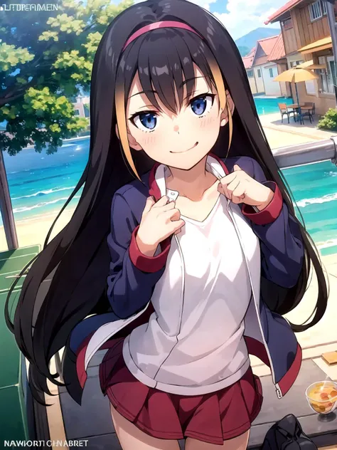 1girl, <lora:Lessar_V1:0.7>, (solo), sexy, skirt and jacket