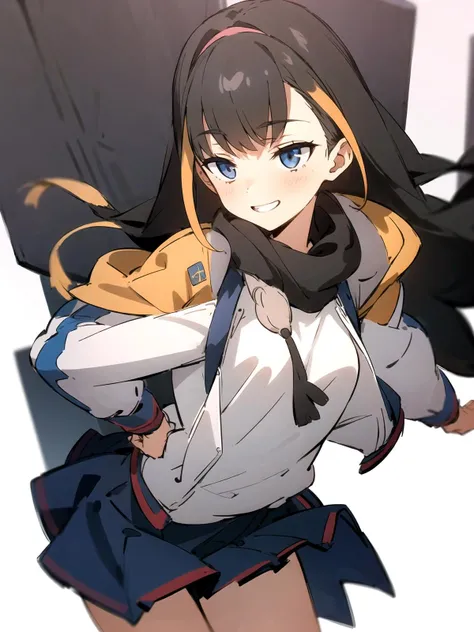 1girl, <lora:Lessar_V1:0.7>, (solo), sexy, skirt and jacket