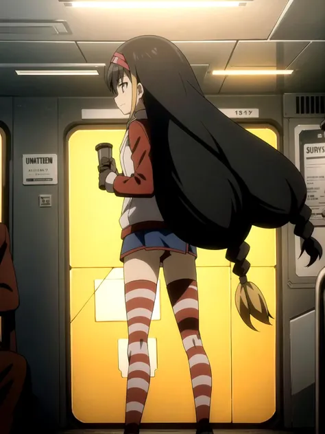 1girl, (shapely body), (solo), 19 years old, <lora:Lessar_AV3.2:0.7>, hdr, ((subway car)), (neon lighting), dim light, neon lamps, (1 person), (((night))), blinding lights, cyberpunk, cybertrain, cyber train, relaxed posture, people in the background, dark lighting, neon advertising, advertising posters, advertising hologram, realistic shadows, ((close portrait)), Made in Abyss, blush, neon helmet
