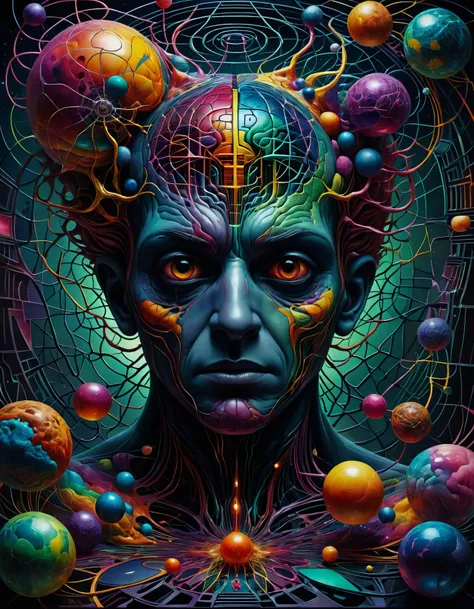 geometric designs, cognitive dissonance, psychosomatic, freudian psychology, place cell network, logical,perceptive, insanely detailed, rich deep moody colors, Vibrant Colours, a masterpiece, _, <lora:SDXLFaeTastic2400:0.8>