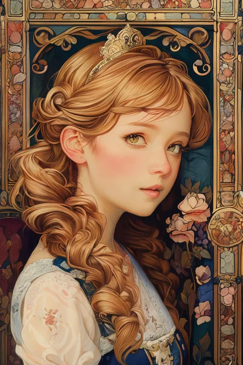 masterpiece,best quality,<lora:tbh142-:1>,portrait of idolmaster cinderella girls,illustration,style of Elsa Beskow,