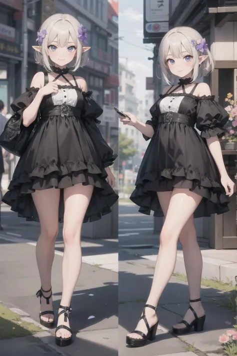masterpiece, (best quality, ultra-detailed:1.4), (ultra high res:1.5), (sharp focus), (insanely detailed:1.3), (perfect anatomy), detailed face, super fine (cel animation),
BREAK
1 cute girl,(cute face:1.1),pointy ears,kindly smile,(flower blooming:1.3),full body,in fantasy world,no holding,full body,outdoor,beautiful ruffle dress,snap shot