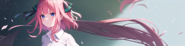 ((ultra-detailed)), ((illustration)),
AND <lora:ninonakano-lora-nochekaiser:1>, nino nakano, short hair, bangs, blue eyes, hair ornament, hair ribbon, pink hair, blunt bangs, two side up, butterfly hair ornament, skirt, shirt, long sleeves, white shirt, pleated skirt, open clothes, collared shirt, sleeves past wrists, dress shirt, cardigan, green skirt, open cardigan, black cardigan,
AND <lora:mikunakanotest:1>, miku nakano, long hair, bangs, blue eyes, brown hair, shirt, hair between eyes, headphones, cardigan, headphones around neck, skirt, shirt, long sleeves, white shirt, pantyhose, pleated skirt, black pantyhose, cardigan, green skirt, blue cardigan,