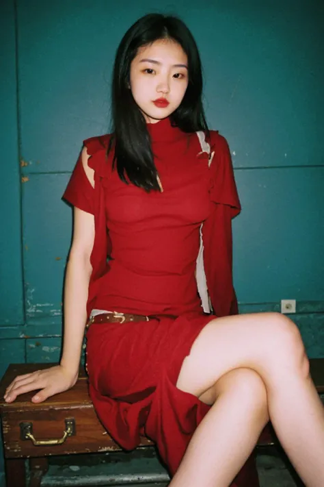 masterpiece, raw photo, film photo, 90s flash photo, 1girl, beautiful girl, sin front of camera, best quality, <lora:Renhang_20230622161247:0.85>, <lora:Renhang_1-000014:1:1,1,1,1,1,1,0,0,0,0,0,1,1,1,1,1,1>, Renghang, sexy