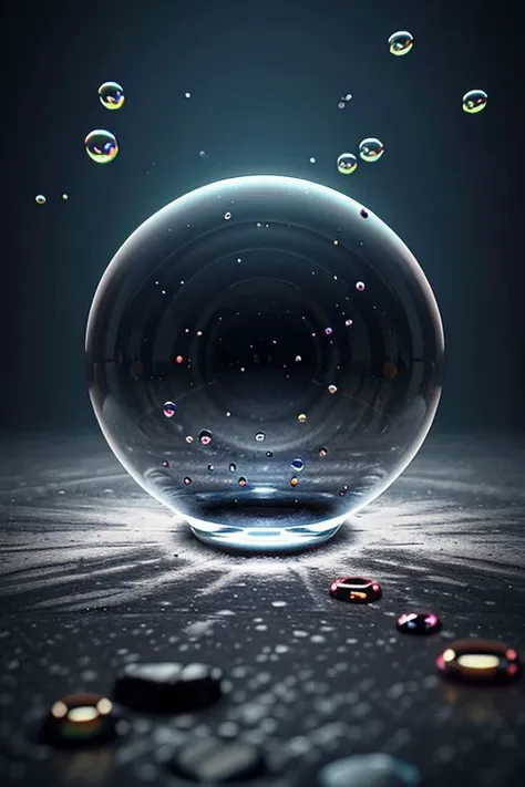 there is a very large ball with many bubbles on it, cinema 4 d art, intricate artwork. octane render, 3d render digital art, cinema 4d colorful render, rendered in cinema 4 d octane, 3d abstract render overlayed, rendered in cinema4d, rendered in cinema 4 d, 3d digital art 4k, abstract 3 d artwork, Glass, OverallDetail