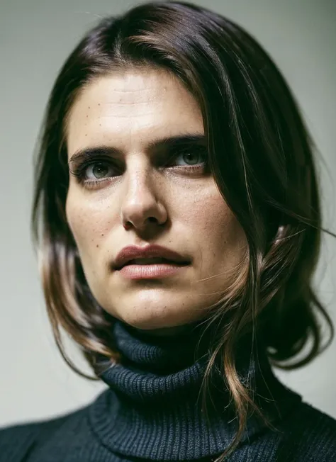 A stunning intricate full color portrait of (sks woman:1),wearing a black turtleneck, epic character composition, by ilya kuvshinov, alessio albi, nina masic, sharp focus, natural lighting, subsurface scattering, f2, 35mm, film grain, <lora:locon_lake_v1_from_v1_64_32:1.4>