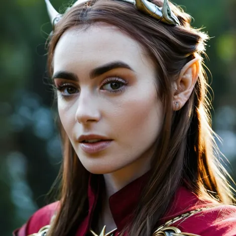 Super high res half body skin texture photo of a beautiful actress dressed as a noble high-elf with full lips, f /2.8, Canon, 85mm,cinematic, high quality, skin texture, looking at the camera, <lora:licollins2_xl_2_standard-000094:1>