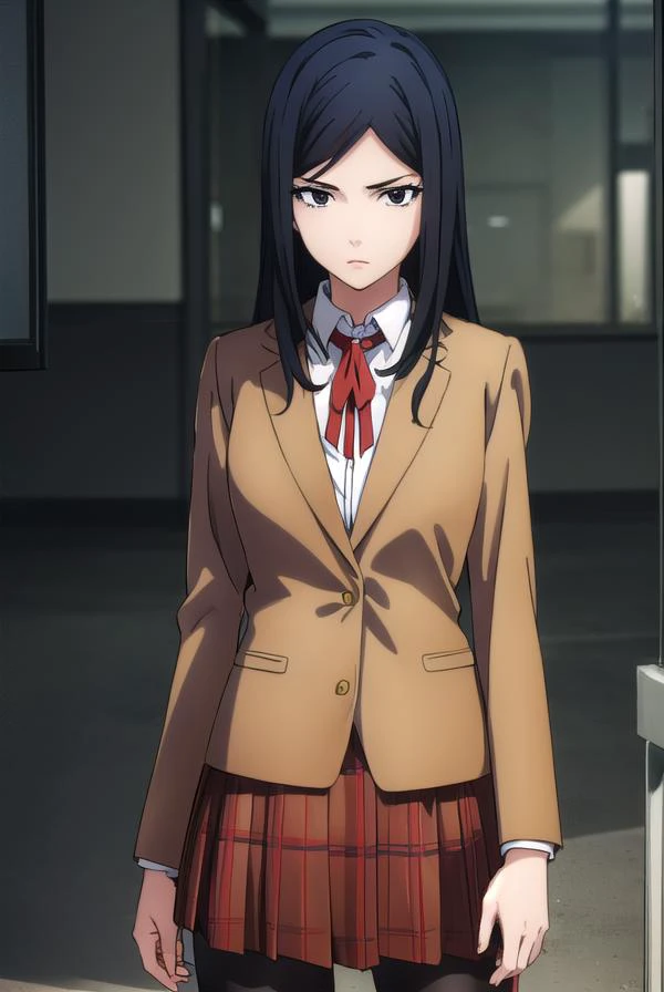 marikurihara, <lora:mari kurihara s1-lora-nochekaiser:1>,
mari kurihara, long hair, black hair, (black eyes:1.5),
BREAK skirt, school uniform, jacket, pantyhose, plaid, plaid skirt, blazer,
BREAK indoors, classroom, school,
BREAK looking at viewer, (cowboy shot:1.5),
BREAK <lyco:GoodHands-beta2:1>, (masterpiece:1.2), best quality, high resolution, unity 8k wallpaper, (illustration:0.8), (beautiful detailed eyes:1.6), extremely detailed face, perfect lighting, extremely detailed CG, (perfect hands, perfect anatomy),