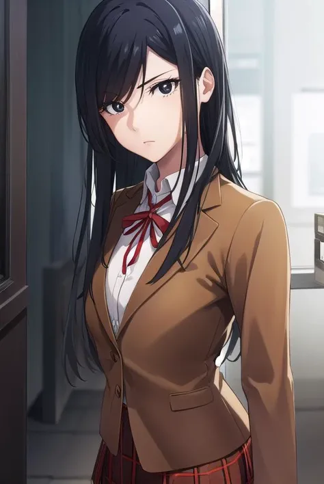 marikurihara, <lora:mari kurihara s1-lora-nochekaiser:1>,
mari kurihara, long hair, black hair, (black eyes:1.5),
BREAK skirt, school uniform, jacket, pantyhose, plaid, plaid skirt, blazer,
BREAK indoors, classroom, school,
BREAK looking at viewer, (cowboy shot:1.5),
BREAK <lyco:GoodHands-beta2:1>, (masterpiece:1.2), best quality, high resolution, unity 8k wallpaper, (illustration:0.8), (beautiful detailed eyes:1.6), extremely detailed face, perfect lighting, extremely detailed CG, (perfect hands, perfect anatomy),