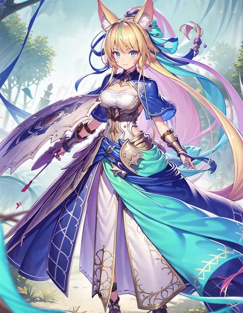 masterpiece,best quality,highres,<lyco:Mistolina:0.8>,1girl, blonde_hair, long_hair, animal_ears, solo, masterpiece,best quality,depth of field