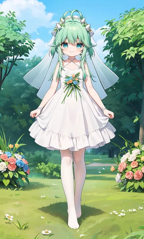 masterpiece,best quality,full body,1girl,long hair,white legwear,no shoes,bridal gauntlets,wedding dress,bridal veil,arch,garden,grass,(floral arch:1.1),(light smile:0.9),
<lora:mimi:0.8:faceh> <lora:epi_noiseoffset2:0.3>,
