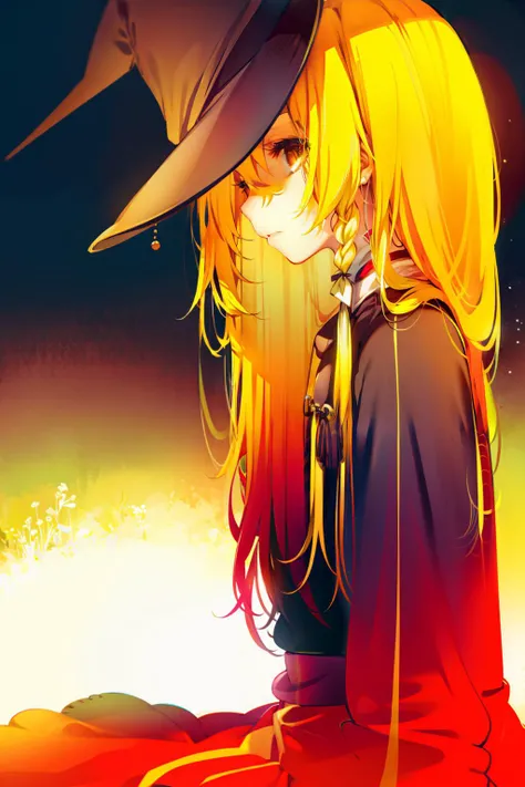 masterpiece, best quality, <lora:marisa:1>,1girl, hat, solo, long hair, blonde hair, kirisame marisa, hanfu,chinese clothes,