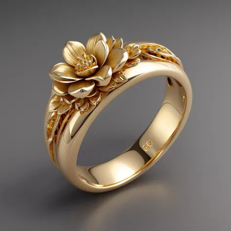 better quality, hyper-realism, render, dark studio,  <lora:ElderRing:0.6>, ring, gold, silver, flowers