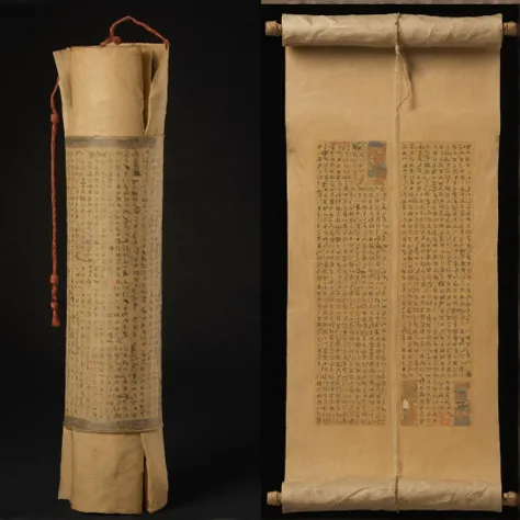 item,medival,<lora:DonM1uth3rXL:0.4>,middle ages,<lora:Medieval_Memories:0.7>,((solid background)),sorcerer's_sutra_scroll,