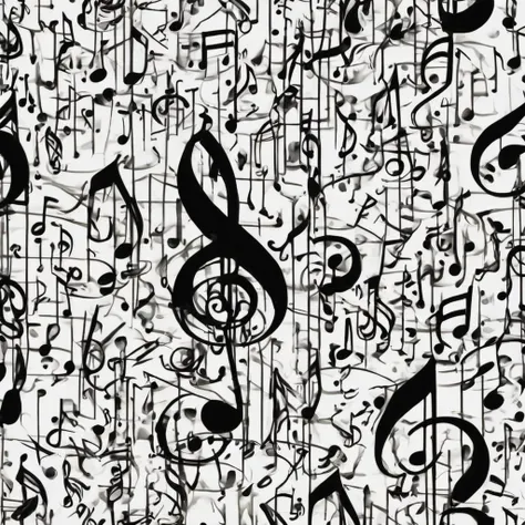 black music notes goth style