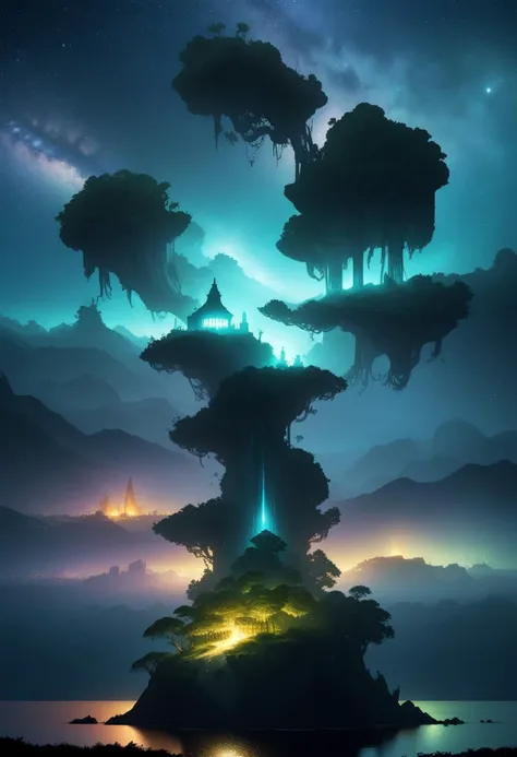 tiny island at the middle of the ocean with an extremely luxurious villa surrounding a creepy jungle at night, night photography, nocturnal beauty, city lights, starry skies, celestial wonders, moonlit landscapes, urban glow, capturing the essence of darkness, ethereal atmosphere, dramatic shadows, magical ambiance, long exposure techniques, expert use of light sources, surreal photography, dreamlike imagery, subconscious exploration, bending reality, imaginative narratives, juxtaposing elements, evoking wonder and awe, transcending boundaries, challenging perceptions, fantastical landscapes, otherworldly atmospheres, Modernism illustration style, embraces experimentation and abstraction, breaks away from traditional representation, explores new forms and techniques, reflects the spirit of innovation and progress.,Realization,Dutch angle shot,side view, medium close-up seen from below,,green pubic hair,