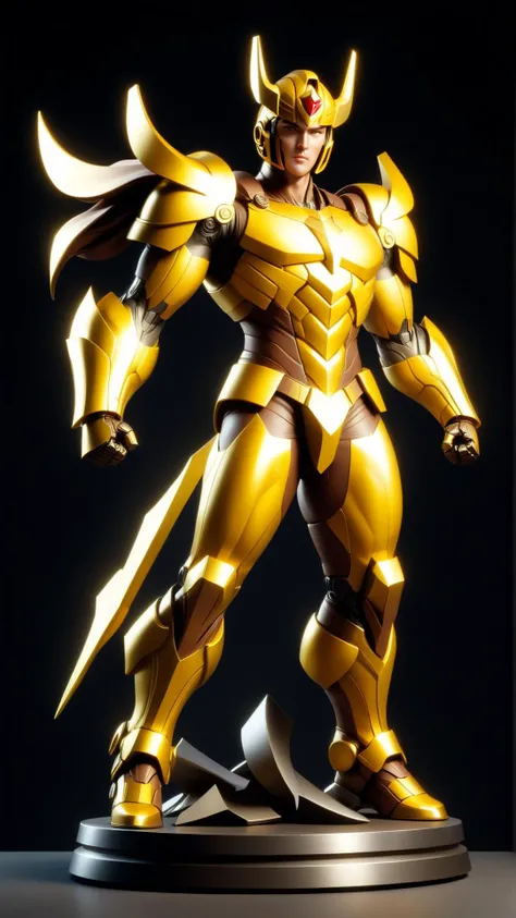 <lora:TransformersStyleXL:1>TransformersStyle Yellow Brown statue of a victorious warrior, heroic, glorious, in the style of artgerm, gerald brom, atey ghailan and mike mignola, vibrant colors and hard shadows and strong rim light, plain background, comic cover art, trending on artstation, tech, sci-fi, technology, metallic, 24mm, (analog, cinematic, film grain:1.3), Bokeh DOF, (Masterpiece:1.3) (best quality:1.2) (high quality:1.1)